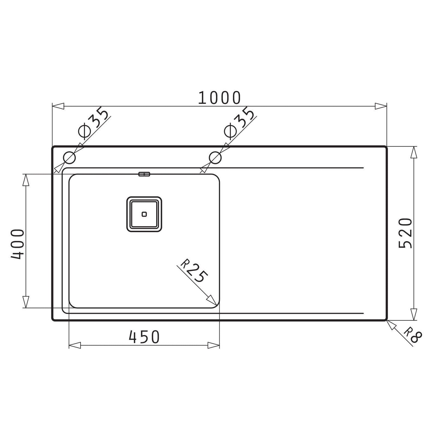 Chiuveta bucatarie inox Pyramis OLYNTHOS 100x52cm - EpicHome