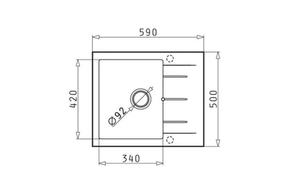 Chiuveta granit Pyramis ALAZIA 59x50 1B 1D - EpicHome.ro