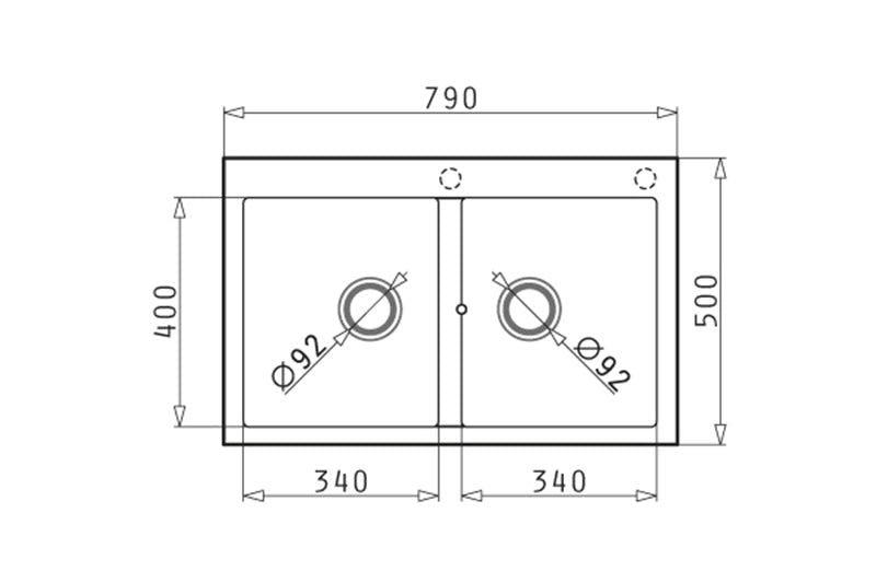 Chiuveta granit Pyramis ALAZIA 70x50 2B - EpicHome.ro