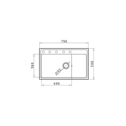 Chiuveta granit Pyramis CAMEA 79x50 1B 1D - EpicHome.ro