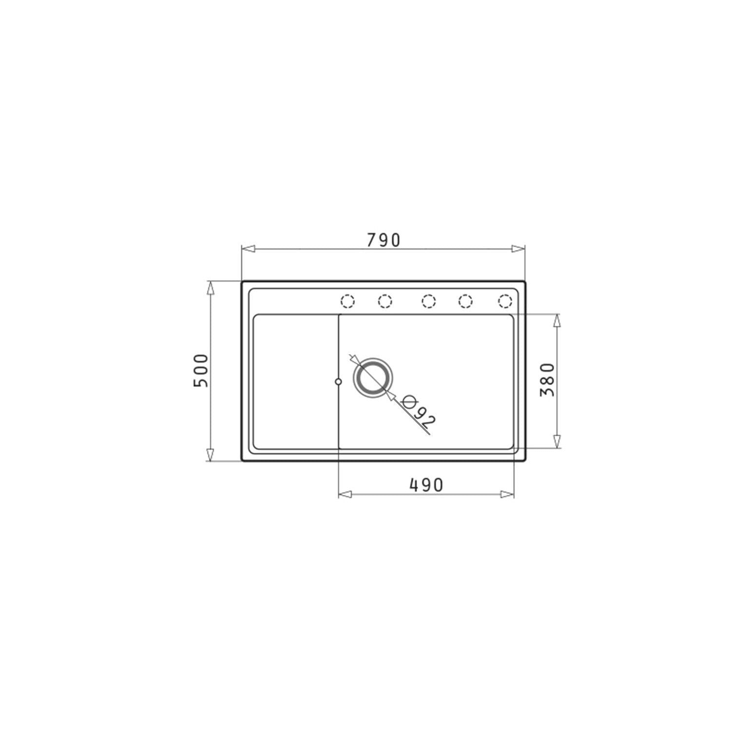 Chiuveta granit Pyramis CAMEA 79x50 1B 1D - EpicHome.ro