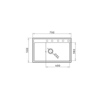 Chiuveta granit Pyramis CAMEA 79x50 1B 1D - EpicHome.ro
