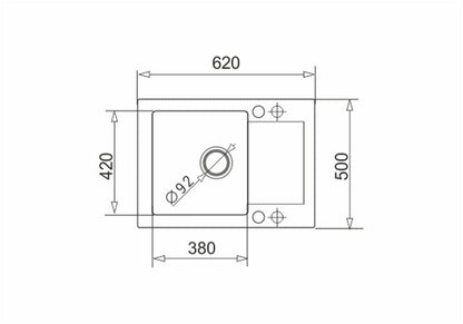 Chiuveta granit Pyramis MIDO 62x50 1B 1D - EpicHome.ro