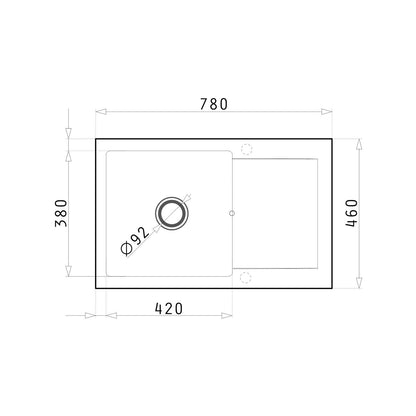 Chiuveta granit Pyramis MIDO PLUS 78x46 1B 1D - EpicHome.ro