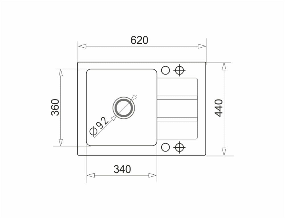 Chiuveta granit Pyramis NEXT 62x44 1B 1D - EpicHome.ro