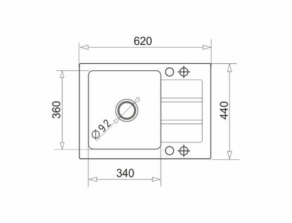 Chiuveta granit Pyramis NEXT 62x44 1B 1D - EpicHome.ro