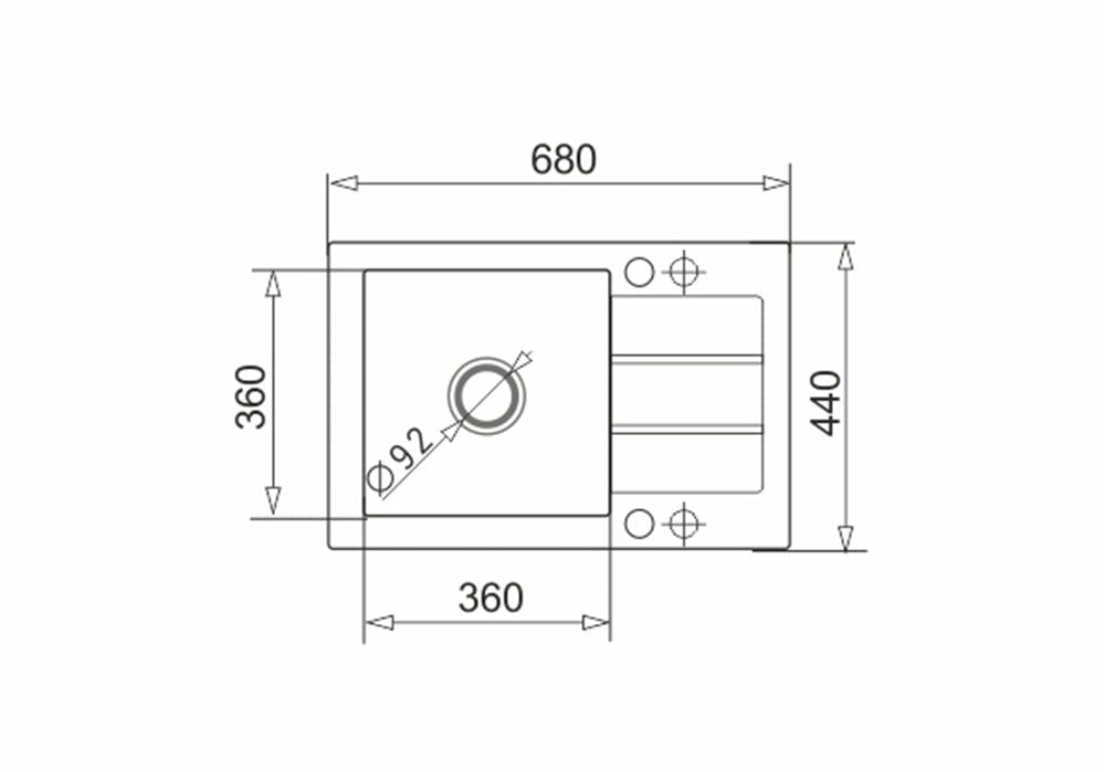 Chiuveta granit Pyramis NEXT 68x44 1B 1D - EpicHome.ro