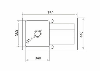 Chiuveta granit Pyramis NEXT 76x44 1B 1D - EpicHome.ro