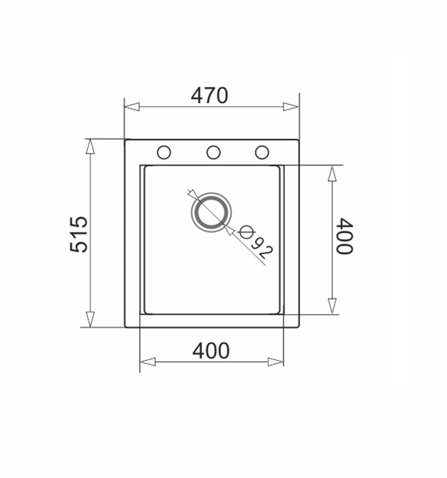 Chiuveta granit Pyramis SIROS 47x51,5 1B - EpicHome.ro