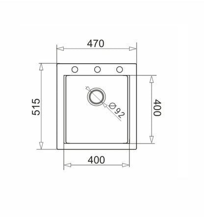 Chiuveta granit Pyramis SIROS 47x51,5 1B - EpicHome.ro