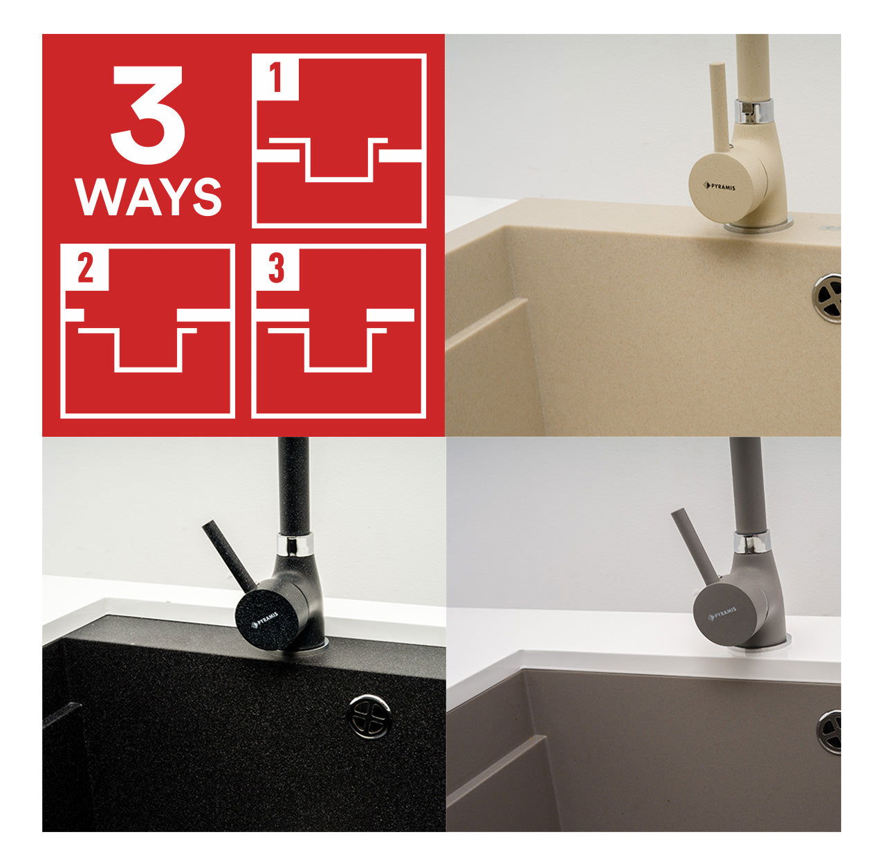 Chiuveta granit Pyramis SIROS 57x51,5 1B Gold - EpicHome.ro