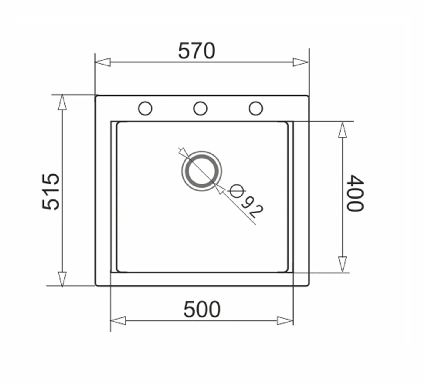 Chiuveta granit Pyramis SIROS 57x51,5 1B Gold - EpicHome.ro