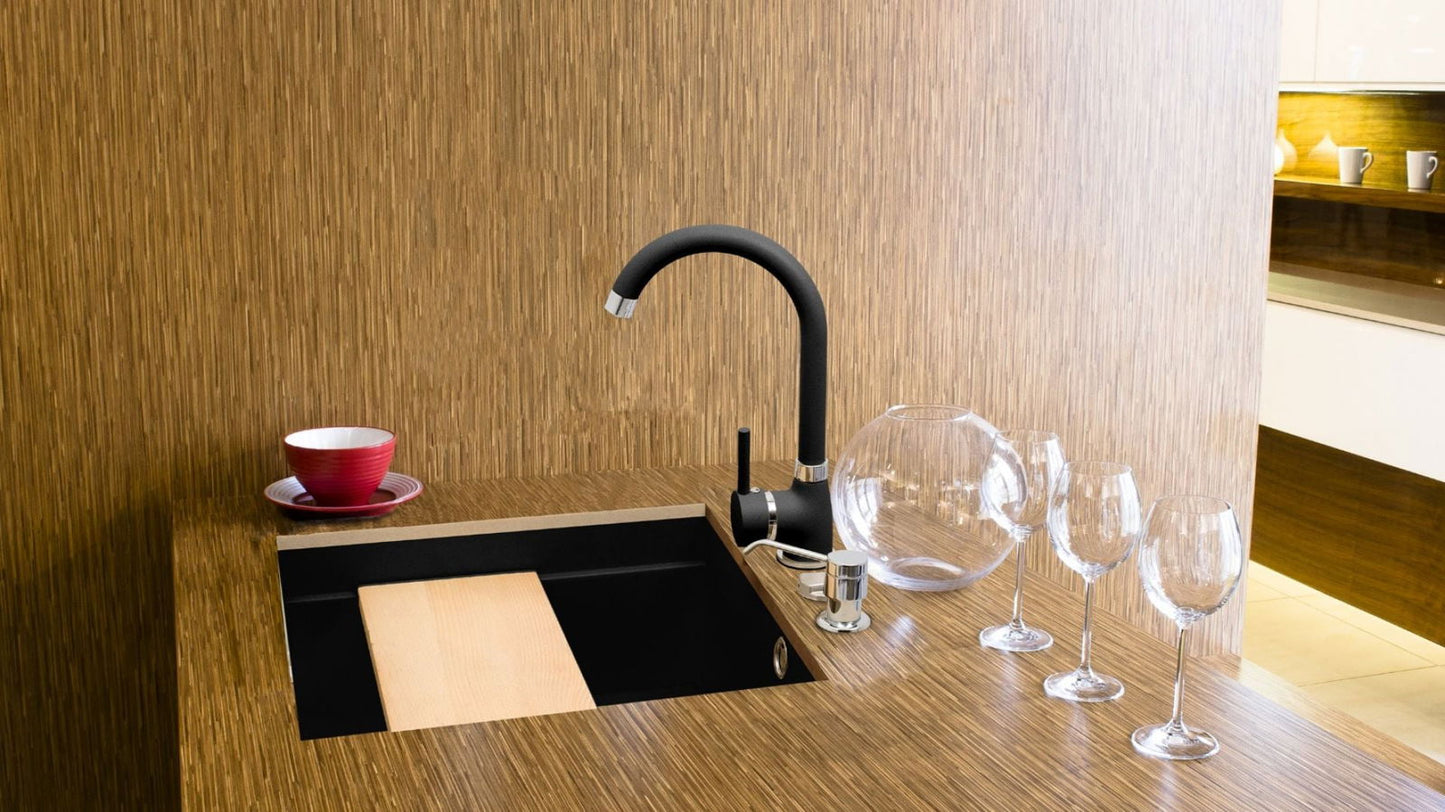 Chiuveta granit Pyramis SIROS 57x51,5 1B Gun Metal - EpicHome.ro