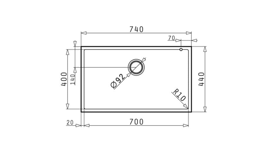 Chiuveta granit Pyramis TETRAGON 70x40 1B - EpicHome.ro