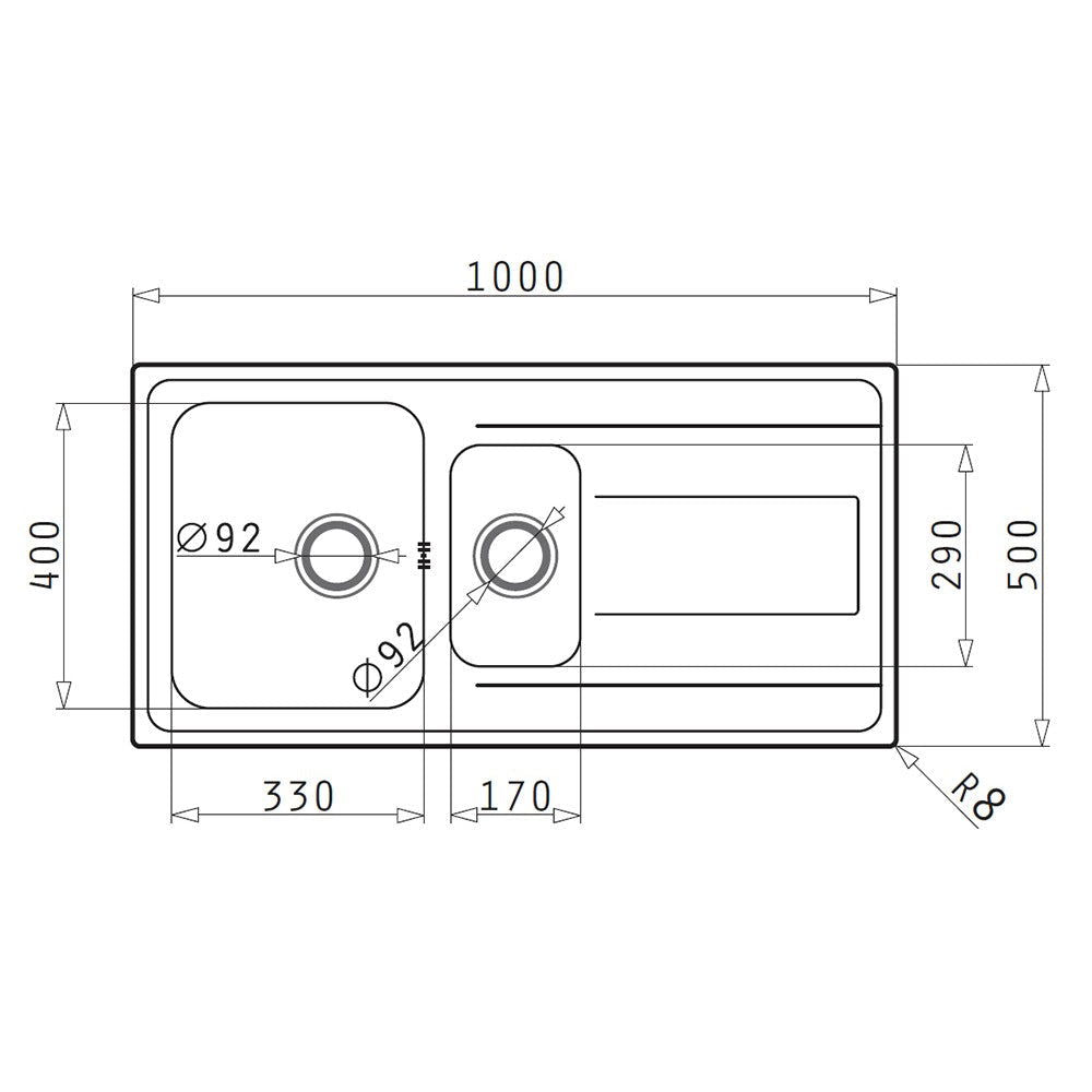 Chiuveta inox Pyramis ALEA 100x50cm - EpicHome.ro