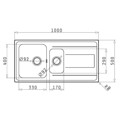 Chiuveta inox Pyramis ALEA 100x50cm - EpicHome.ro