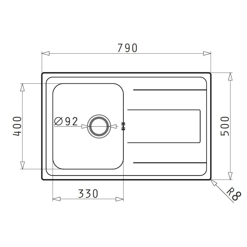 Chiuveta inox Pyramis ALEA 79x50 1B 1D - EpicHome.ro