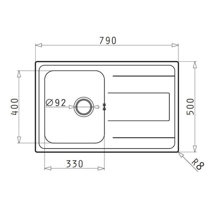Chiuveta inox Pyramis ALEA 79x50 1B 1D - EpicHome.ro