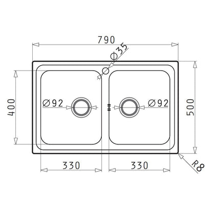 Chiuveta inox Pyramis ALEA 79x50 2B - EpicHome.ro