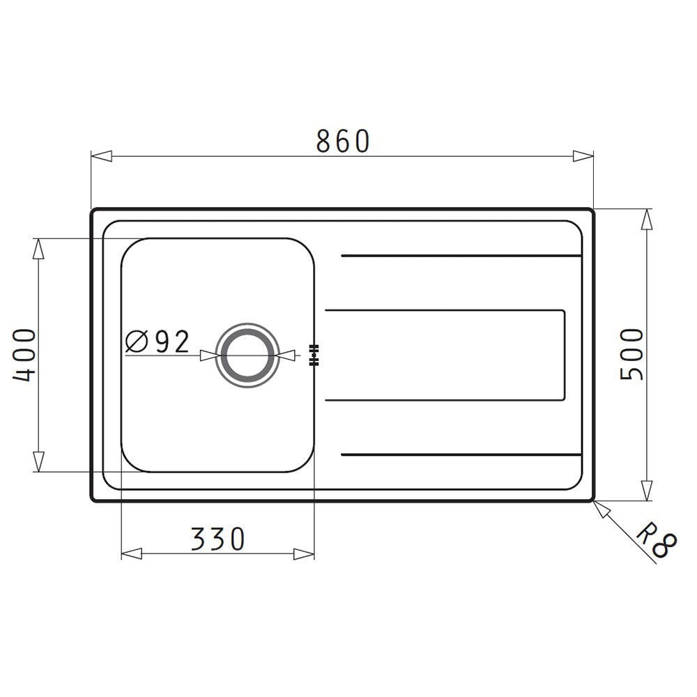 Chiuveta inox Pyramis ALEA 86x50 1B 1D - EpicHome.ro