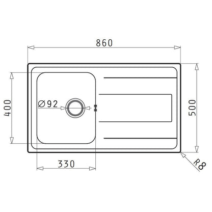 Chiuveta inox Pyramis ALEA 86x50 1B 1D - EpicHome.ro