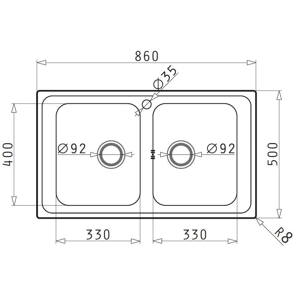 Chiuveta inox Pyramis ALEA 86x50 2B - EpicHome.ro