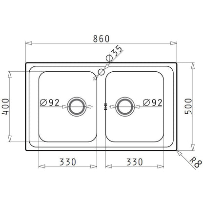 Chiuveta inox Pyramis ALEA 86x50 2B - EpicHome.ro