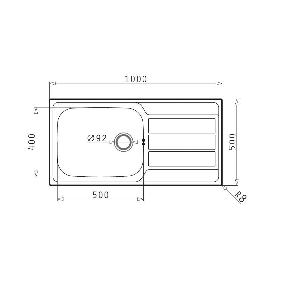 Chiuveta inox Pyramis ATHENA PLUS DIAMOND 100x50 1B 1D - EpicHome.ro