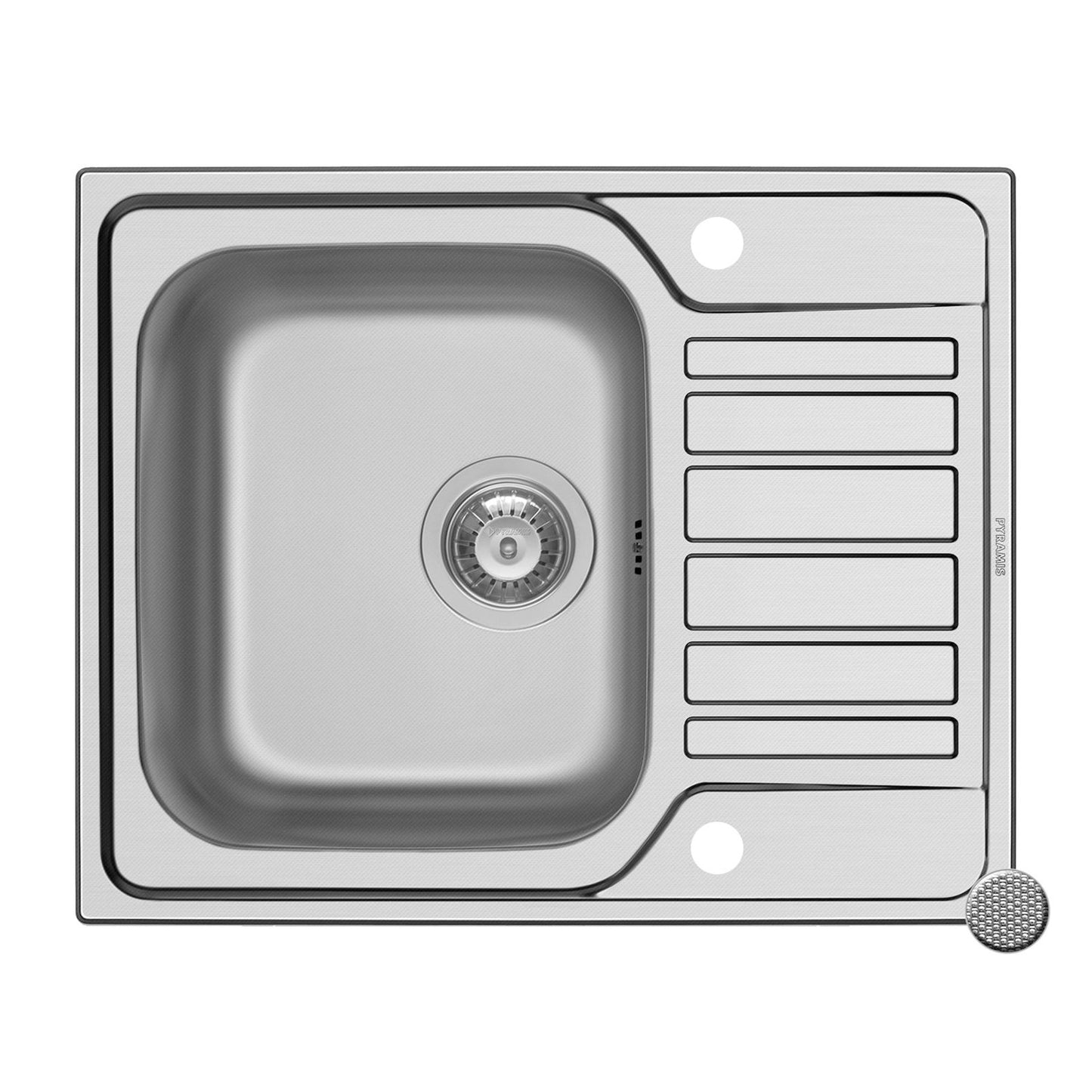 Chiuveta inox Pyramis FEDRA 62x50 1B 1D - EpicHome.ro