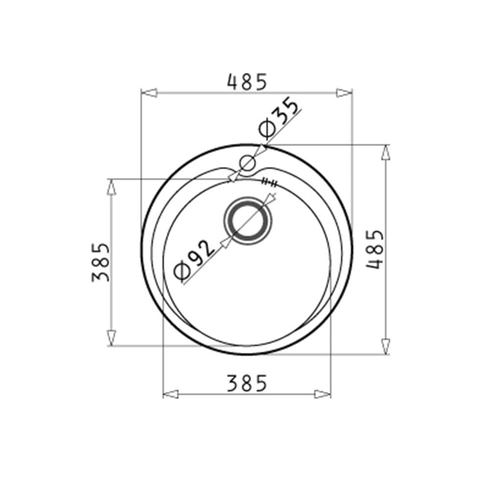 Chiuveta inox Pyramis KIBA Ø48,5 1B - EpicHome.ro