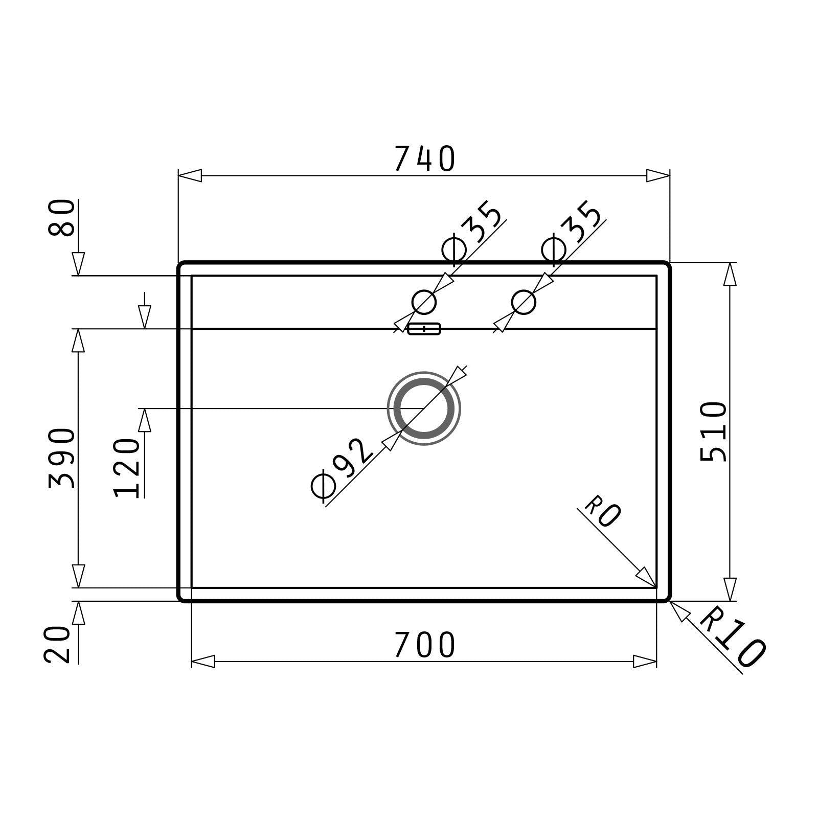 Chiuveta inox Pyramis KRYPTO 74x51 1B - EpicHome.ro