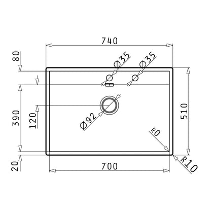 Chiuveta inox Pyramis KRYPTO 74x51 1B - EpicHome.ro