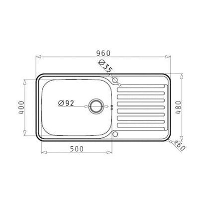 Chiuveta inox Pyramis SPACE PLUS 96x48 1B 1D - EpicHome.ro