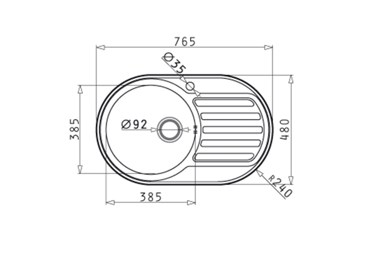 Chiuveta inox Pyramis SR MINI 76,5x48 1B 1D - EpicHome.ro