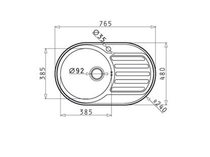 Chiuveta inox Pyramis SR MINI 76,5x48 1B 1D - EpicHome.ro