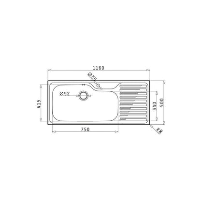 Chiuveta inox Pyramis TITAN 116x50 1B 1D - EpicHome.ro