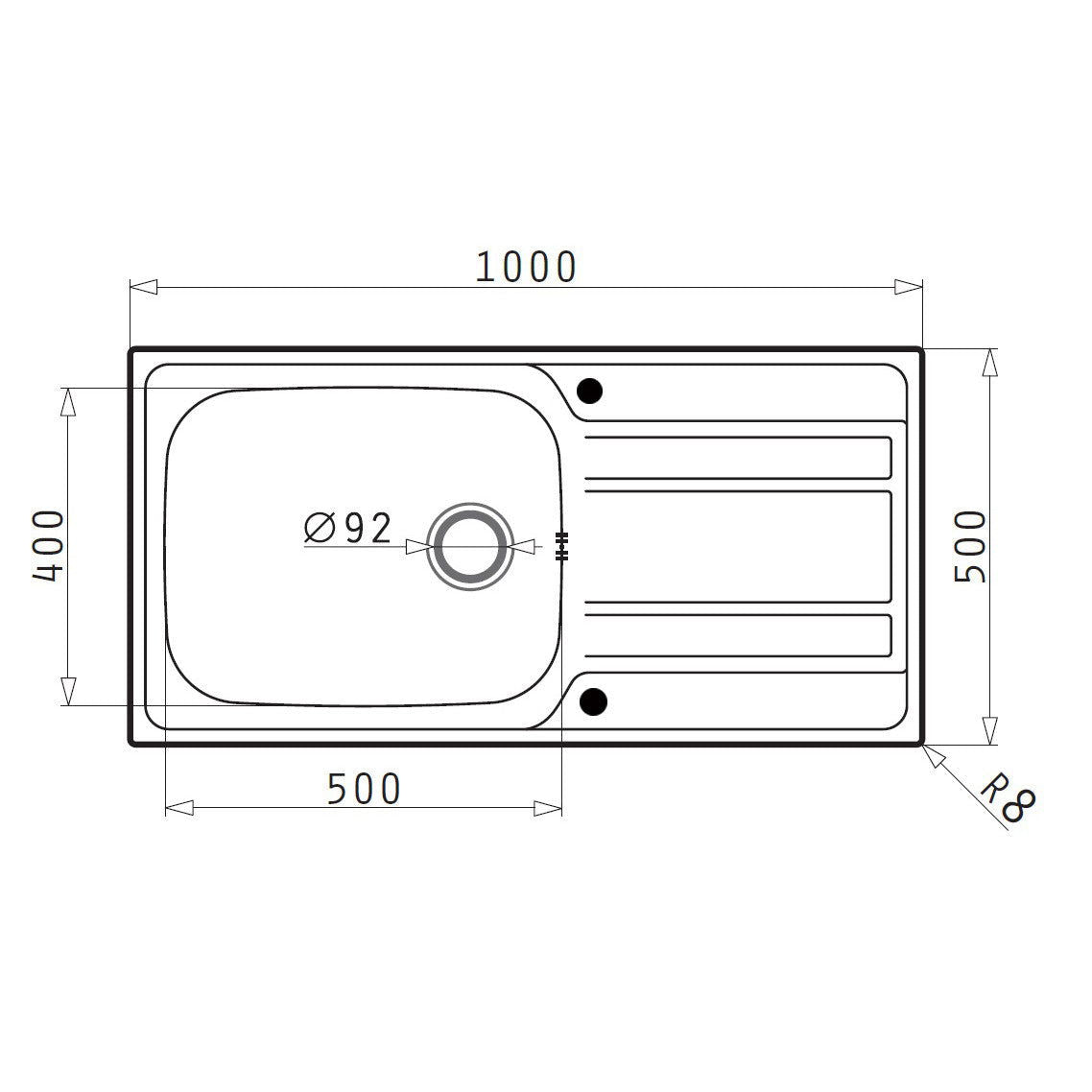 Chiuveta inox Pyramis ZEDA EXTRA 100x50 1B 1D - EpicHome.ro