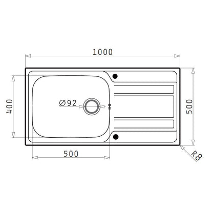 Chiuveta inox Pyramis ZEDA EXTRA 100x50 1B 1D - EpicHome.ro