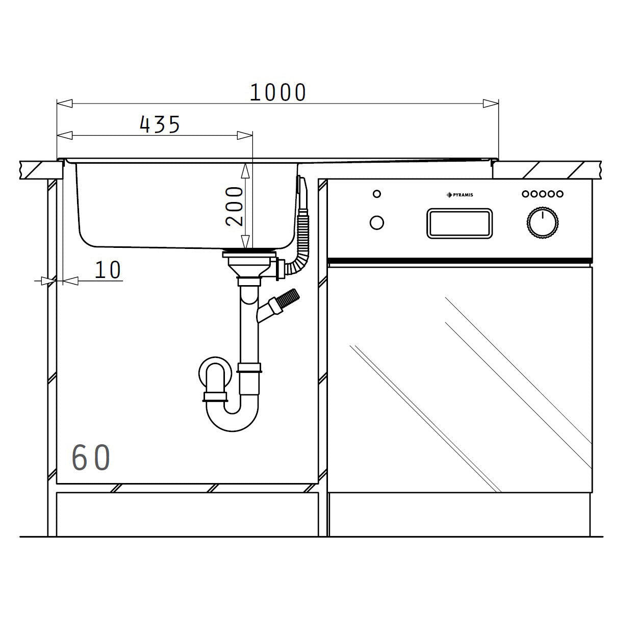 Chiuveta inox Pyramis ZEDA EXTRA 100x50 1B 1D - EpicHome.ro