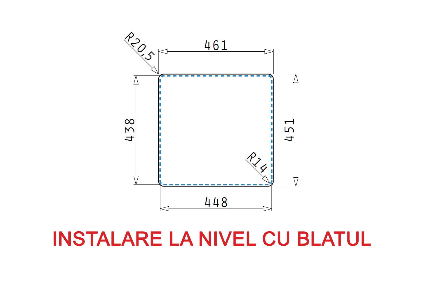 Chiuveta inox Pyramis ZERIA 46x45 1B - EpicHome.ro