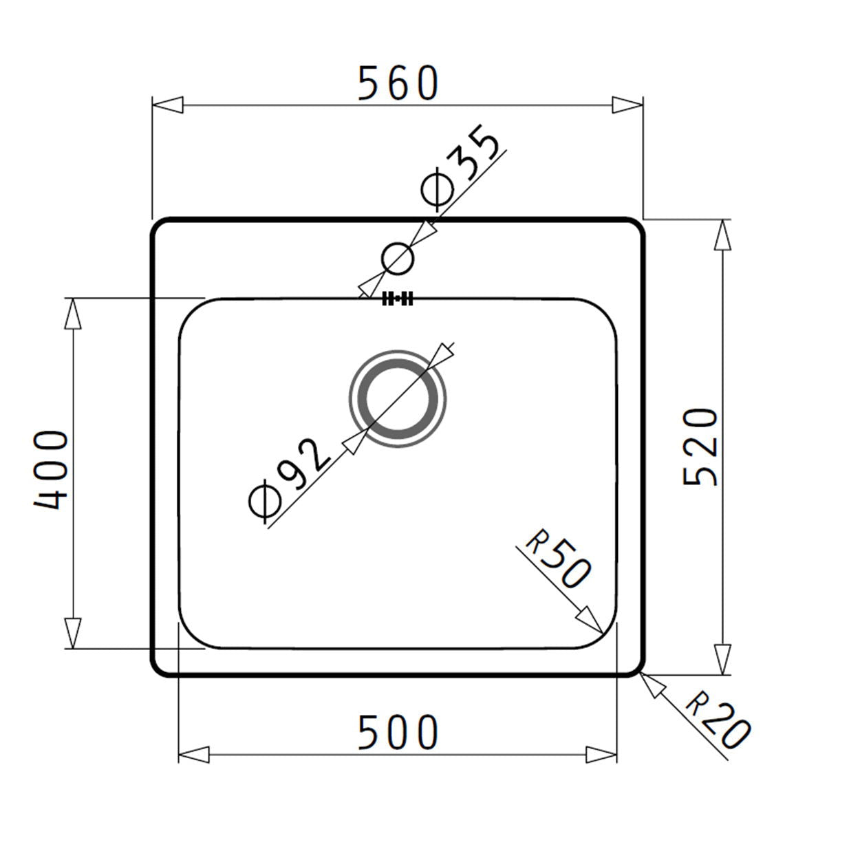 Chiuveta inox Pyramis ZERIA 56x52 1B - EpicHome.ro