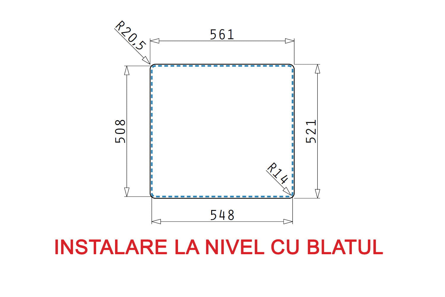 Chiuveta inox Pyramis ZERIA 56x52 1B - EpicHome.ro