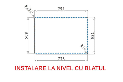 Chiuveta inox Pyramis ZERIA 75x52 2B - EpicHome.ro