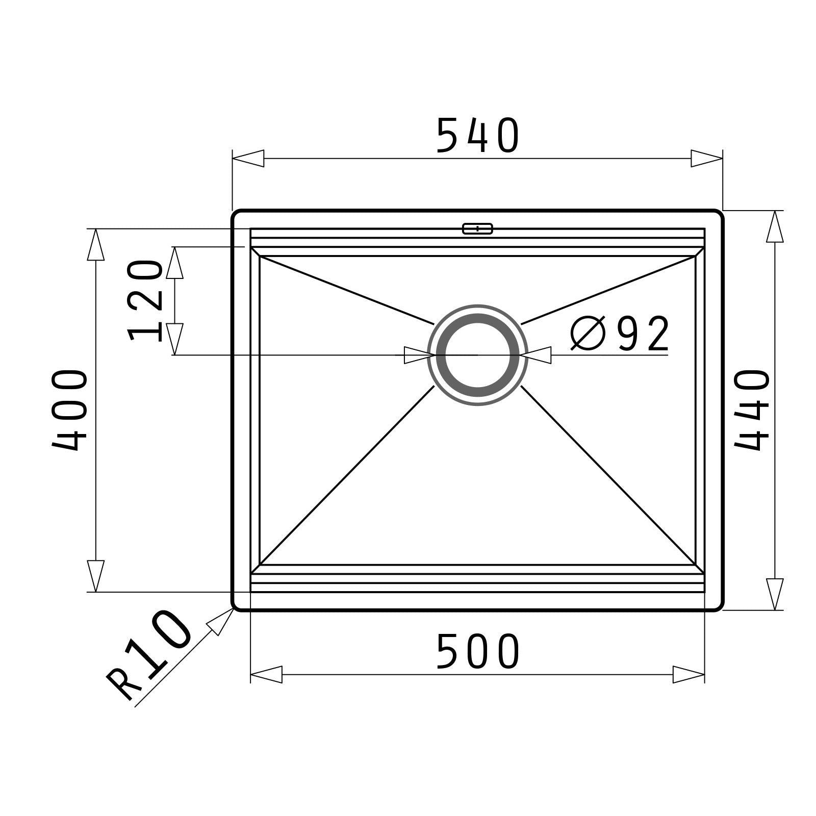 Chiuveta inox Pyramis ZEUS 54x44 1B - EpicHome.ro