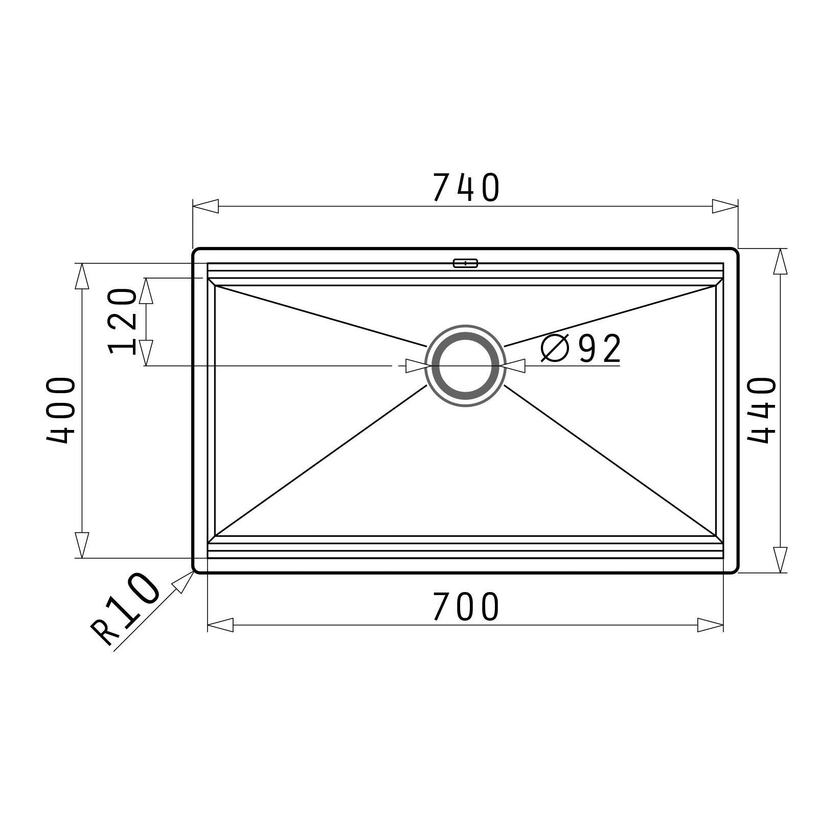 Chiuveta inox Pyramis ZEUS 74x44 1B - EpicHome.ro