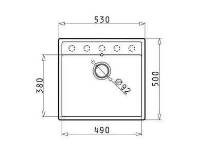 Chiuveta patrata din granit Pyramis CAMEA 53x50cm - EpicHome.ro