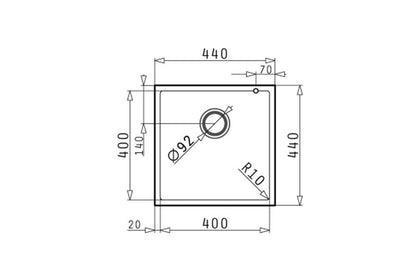Chiuveta patrata din granit Pyramis TETRAGON 40x40cm - EpicHome.ro