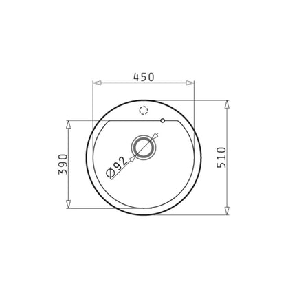 Chiuveta rotunda din granit Pyramis ALAZIA 51cm - EpicHome.ro