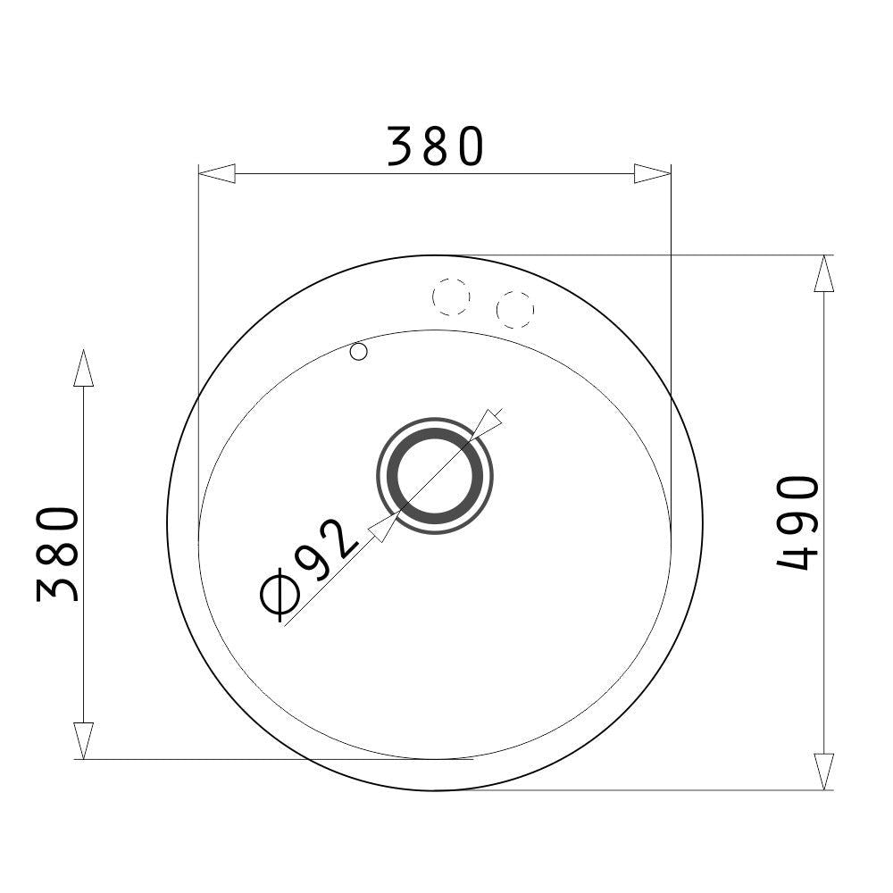 Chiuveta rotunda din granit Pyramis ALYA 49cm - EpicHome.ro