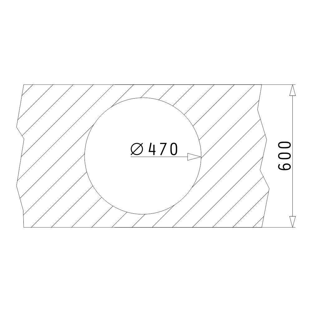 Chiuveta rotunda din granit Pyramis ALYA 49cm - EpicHome.ro